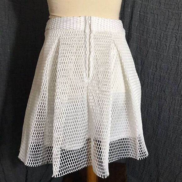 Charlotte Russe NWT White Mesh Mini Skirt Size Médium - Picture 4 of 9